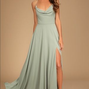 Lulu’s Cowl Neck, Lace Up Dress